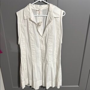 Free People Large White Sleeveless Tunic Dress
